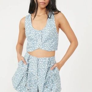 Free People Bennett Crop Top and Short Set